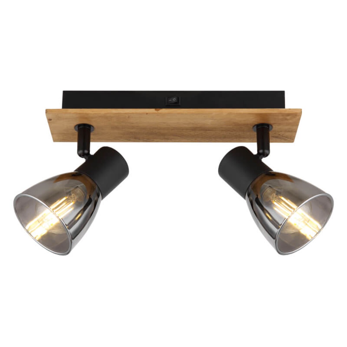 Lampa sufitowa Claude 54307-2W z regulacją drewno przydymiona