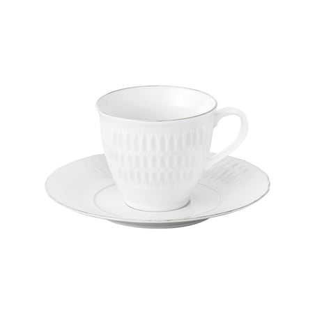 Zestaw filiżanek ze spodkami dla 6 osób 12 el. Sofia Platynowa Linia 3607