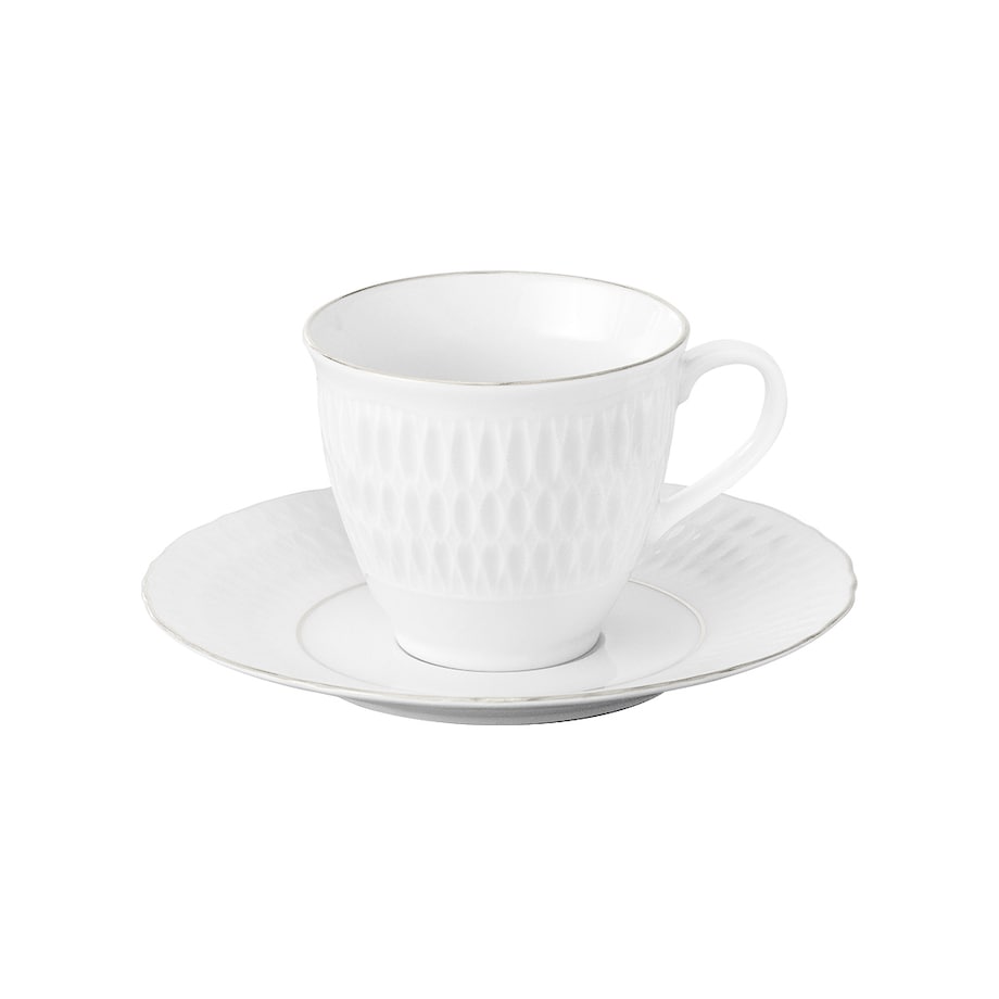 Zestaw filiżanek ze spodkami dla 6 osób 12 el. Sofia Platynowa Linia 3607