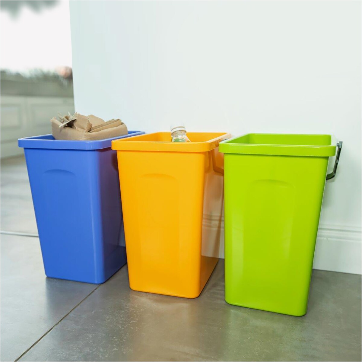 3X Pojemnik Plastikowy 10 L Kosz Na Śmieci Odpady Do Segregacji Zestaw