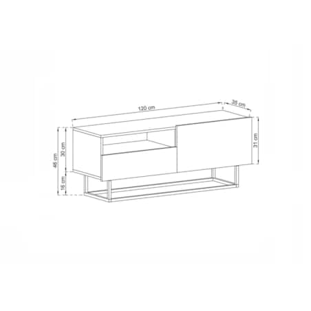 Szafka RTV Loft Industrialna Komoda RTV Szuflada Kaszmir Mat 120 cm
