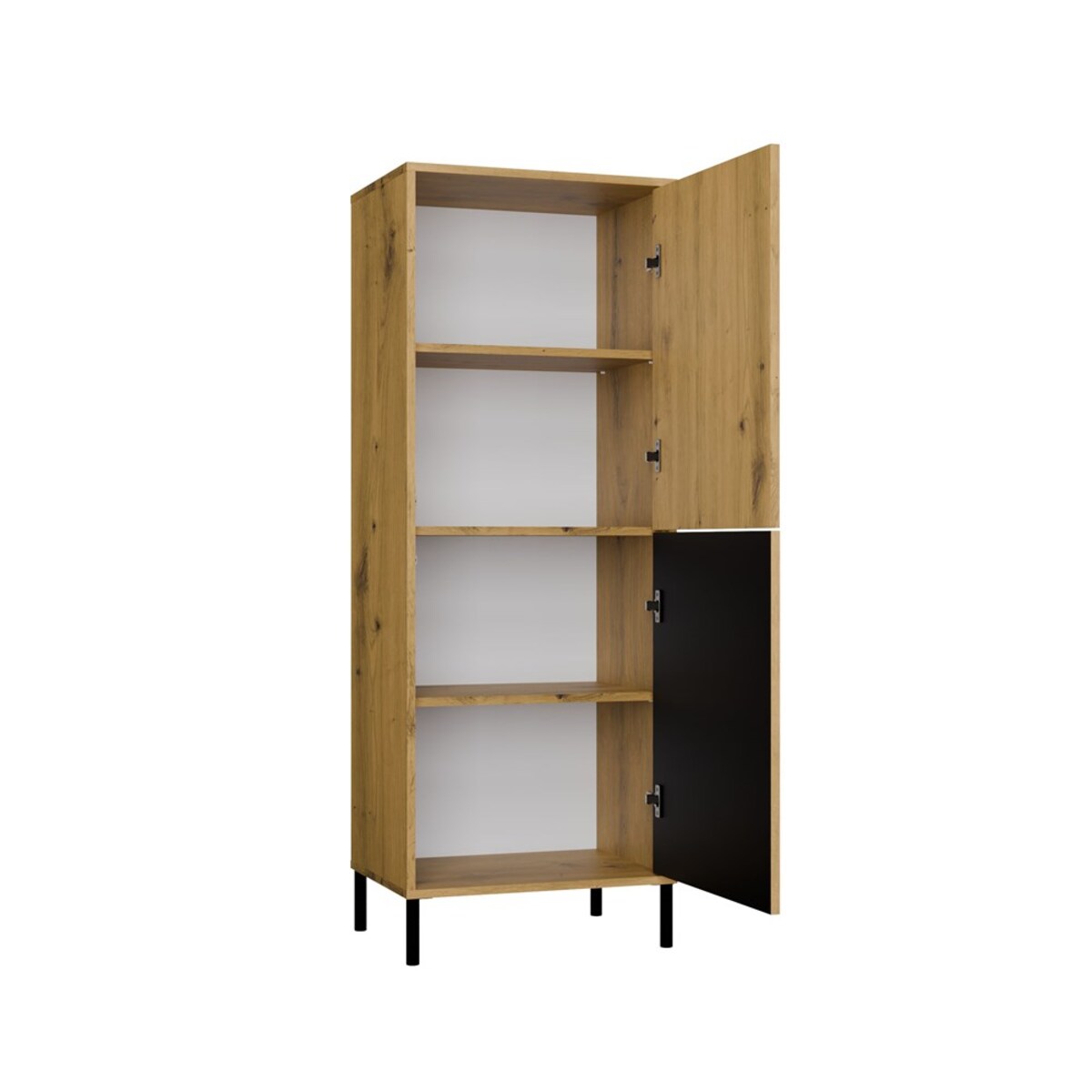 Witryna KAMARO 2DK SLIM/GŁADKI DĄB ARTISAN Lamele Front Ryflowany + Klasyczny