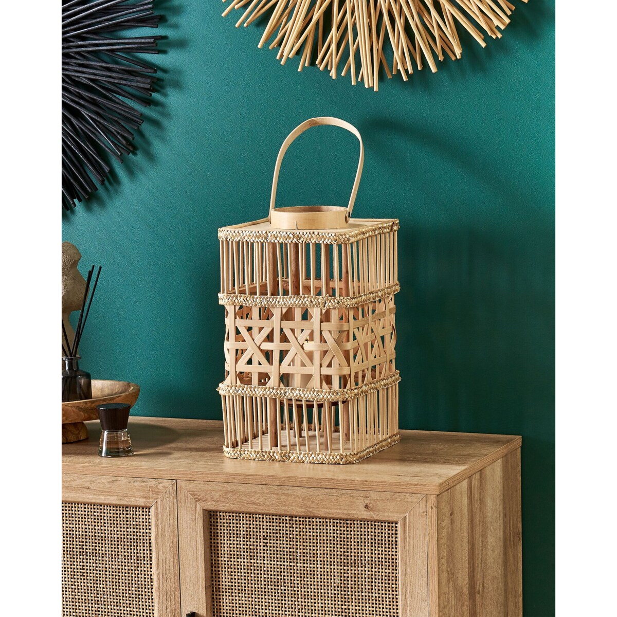 Lampion bambusowy 35 cm naturalny LUMBIS