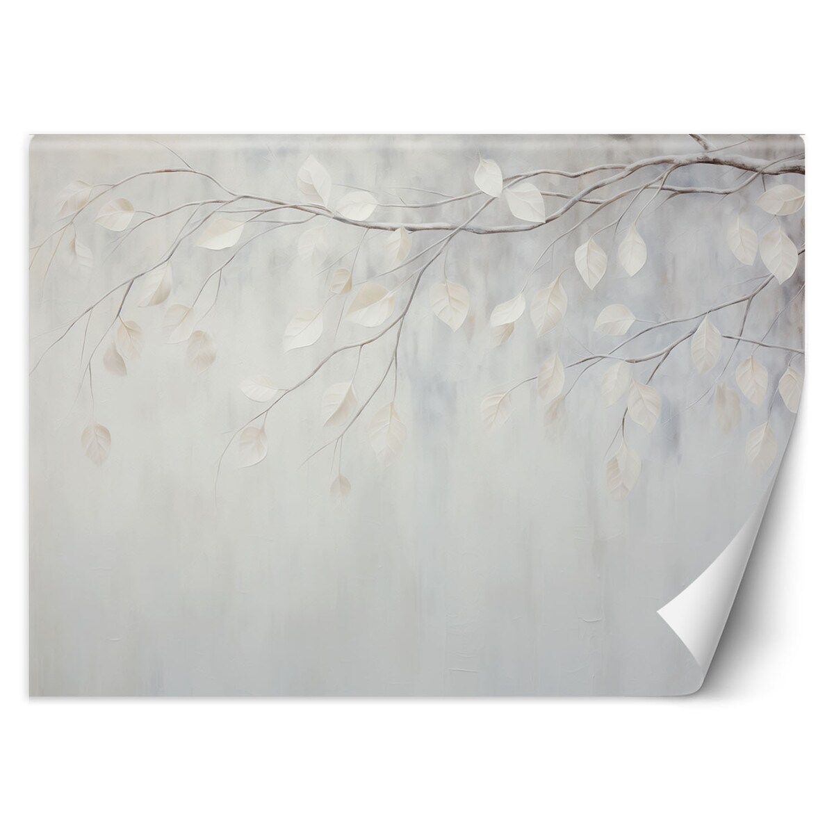 Fototapeta, Beżowe liście rośliny gałązki natura boho 350x245