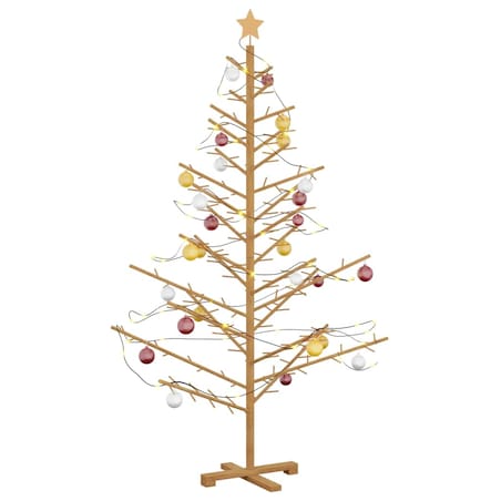 vidaXL Drewniana choinka z podstawą Brązowy 180 cm Lite drewno sosnowe