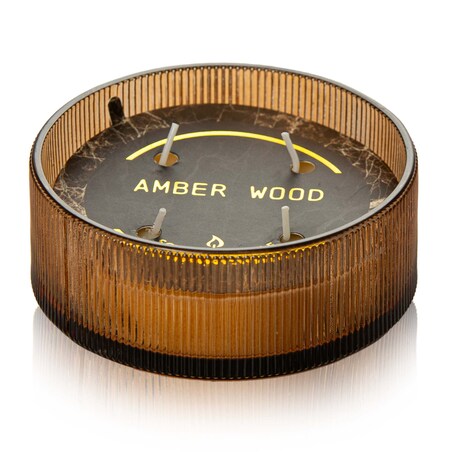 Świeca Zapachowa Świeczka Amber Wood Świąteczna 13 Cm Okrągła Dekoracja Szklana