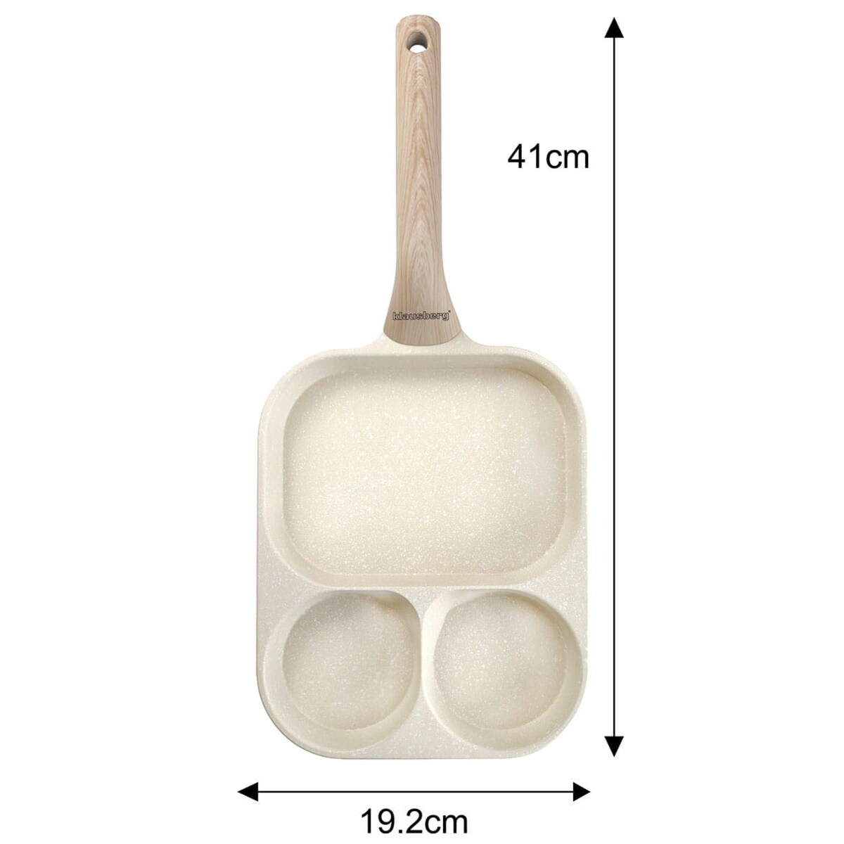 Patelnia marmurkowa 3 w 1 do jajek naleśników placków pancake 22x18cm BEŻOWA KLAUSBERG