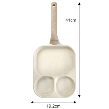 Patelnia marmurkowa 3 w 1 do jajek naleśników placków pancake 22x18cm BEŻOWA KLAUSBERG