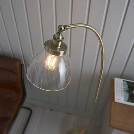 Wisząca LAMPA loftowa HANSEN 77272 Endon skandynawska OPRAWA szklany ZWIS antyczny mosiądz przezroczysty