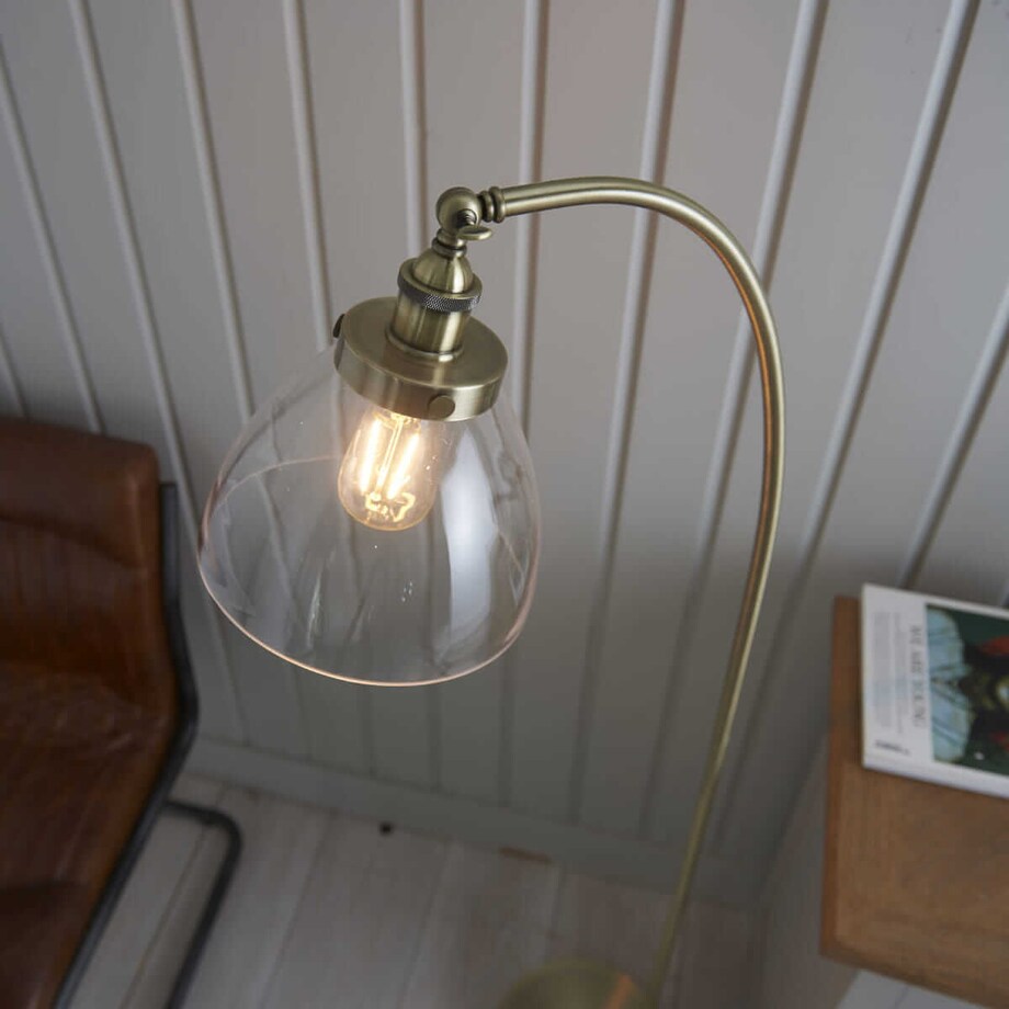 Wisząca LAMPA loftowa HANSEN 77272 Endon skandynawska OPRAWA szklany ZWIS antyczny mosiądz przezroczysty