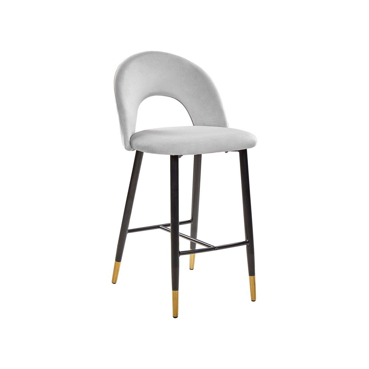 Zestaw 2 krzeseł barowych welurowy szary FALTON