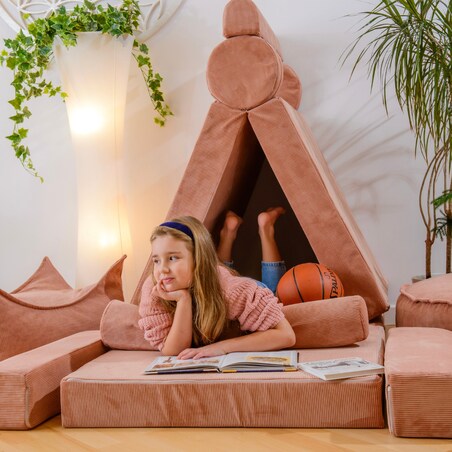 Sofa dla Dzieci Slimcord, Sztruksowa, Ceglana