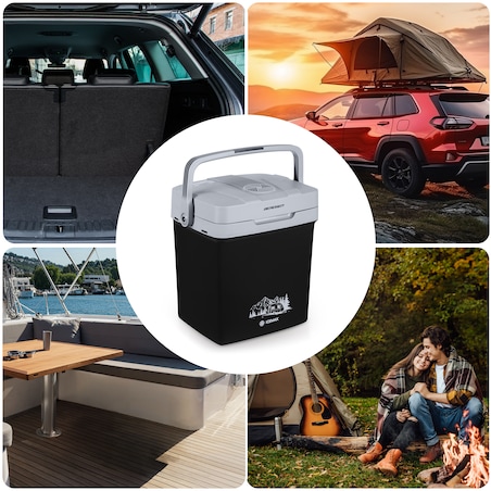 Lodówka turystyczna samochodowa 12V/230V USB funkcja grzania 26l Berdsen