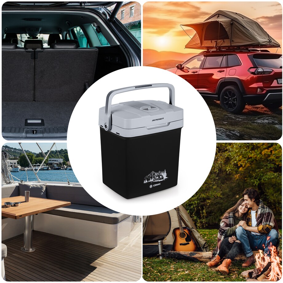Lodówka turystyczna samochodowa 12V/230V USB funkcja grzania 26l Berdsen