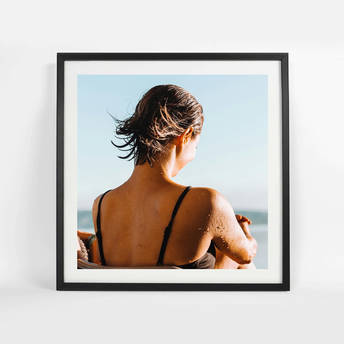 Ramka na zdjęcia 50x50 cm czarna rama MDF z plexi do powieszenia poziom pion klasyczna ramka kwadratowa