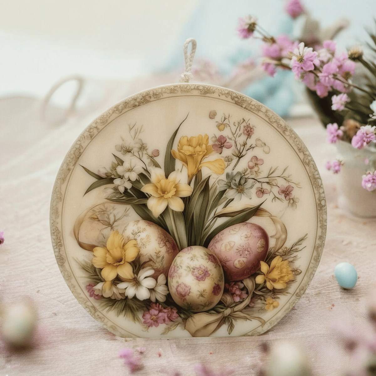 Świeca wielkanocna w stylu Vintage