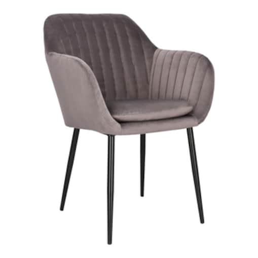 Krzesło Emilia Velvet dark grey/black tapicerowane