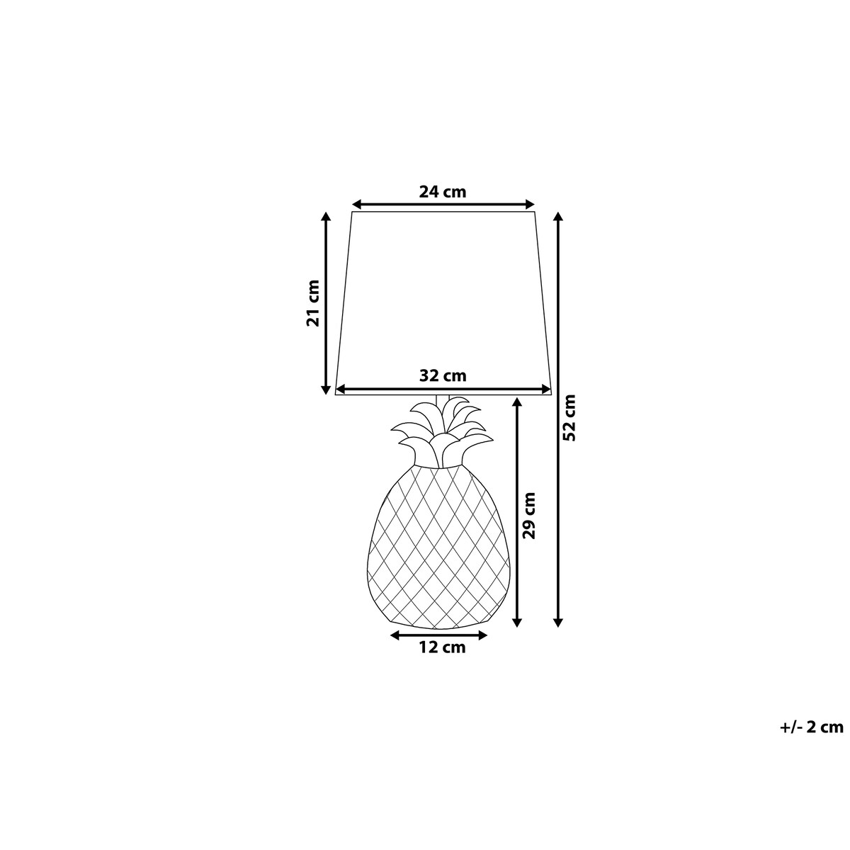 Lampa stołowa PINEAPPLE Ceramika Złoty