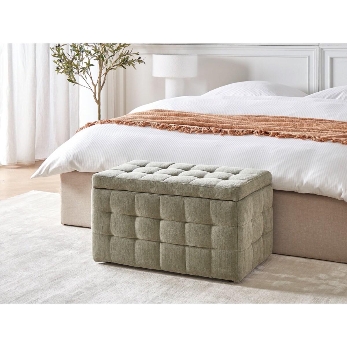 Puf ze schowkiem oliwkowy MICHIGAN