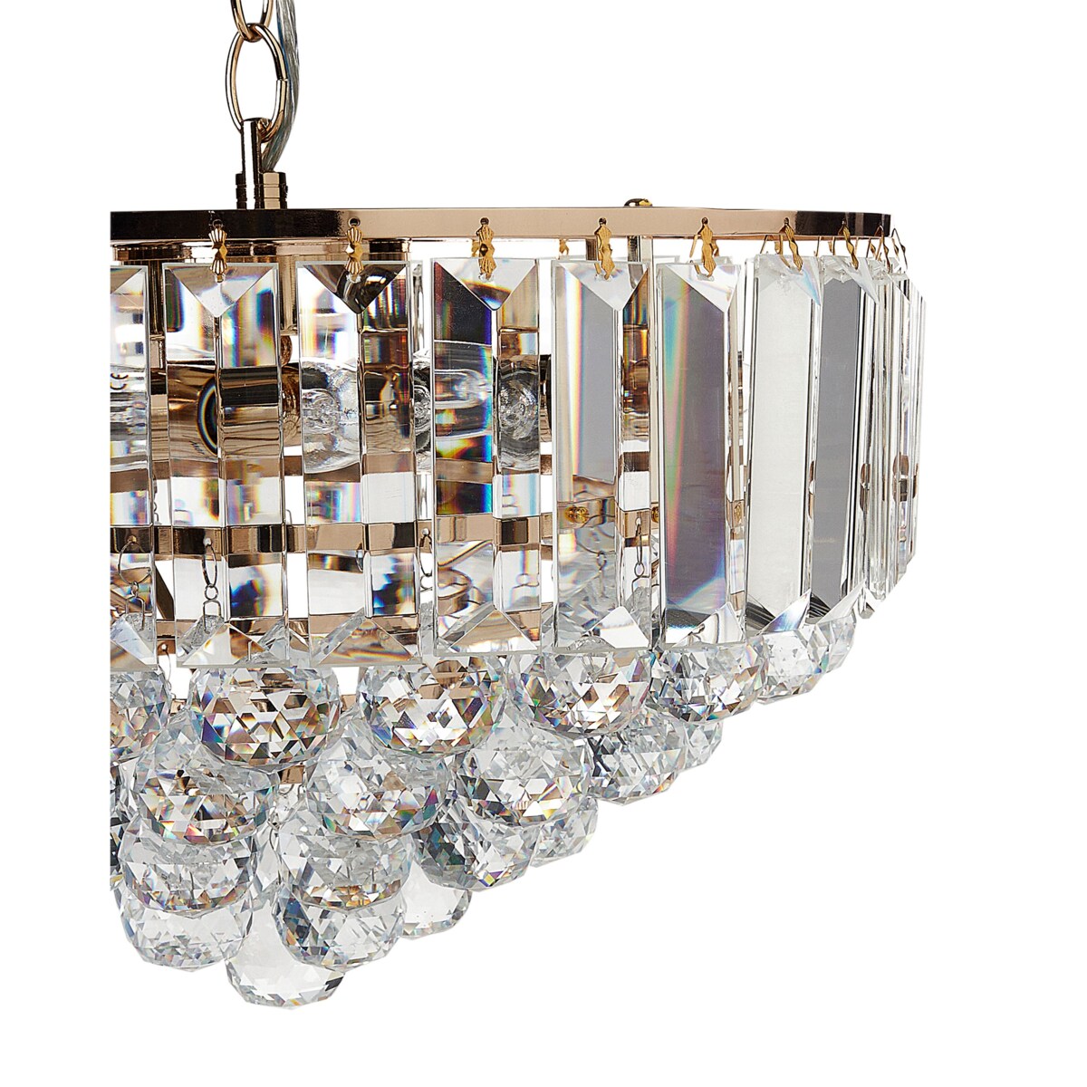 Żyrandol kryształowy 49 cm złoty ACHEIRO