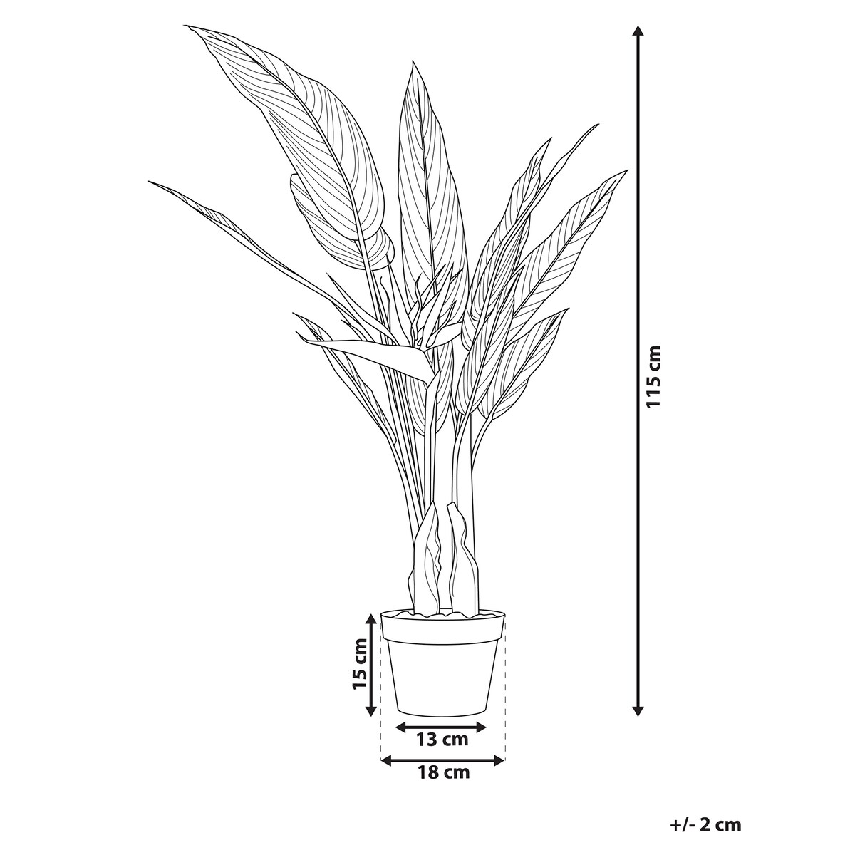 Sztuczna roślina STRELITZIA TREE 115 cm Zielony