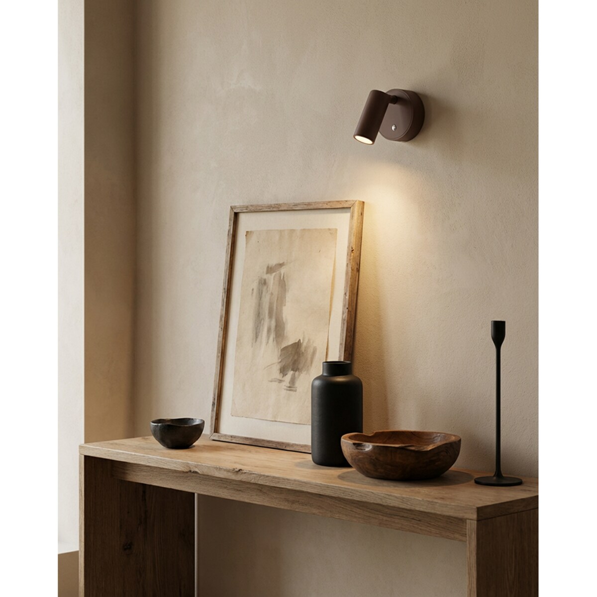 Lampa ścienna SHP PICKET LED brązowa 3 barwy światła