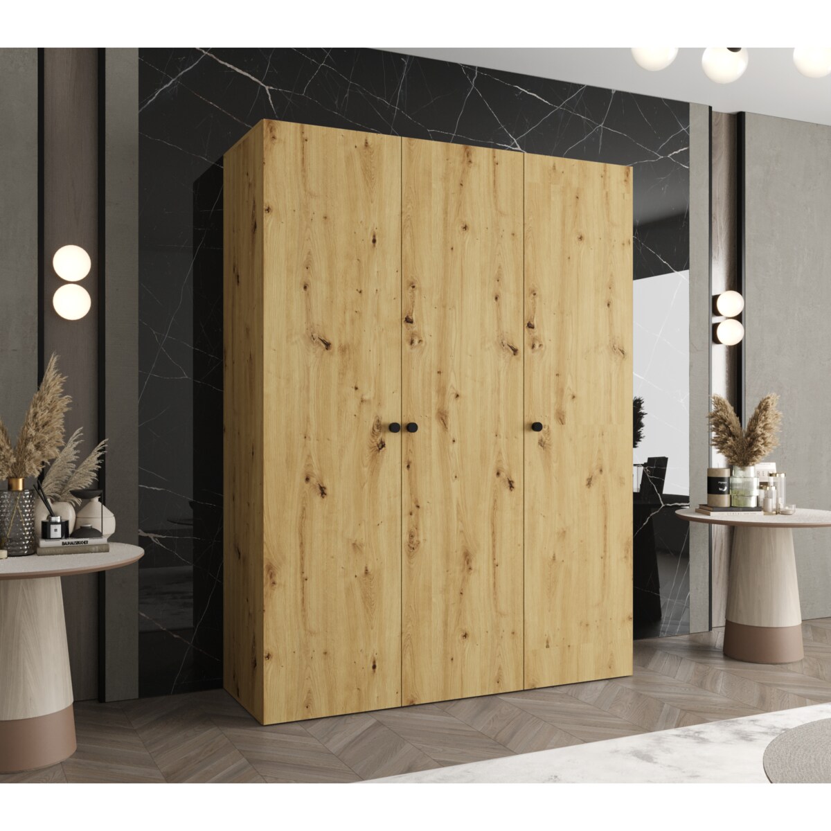 Szafa uchylna otwierana PARMA 1 150 wys. 202 cm Artisan + u. Czarny