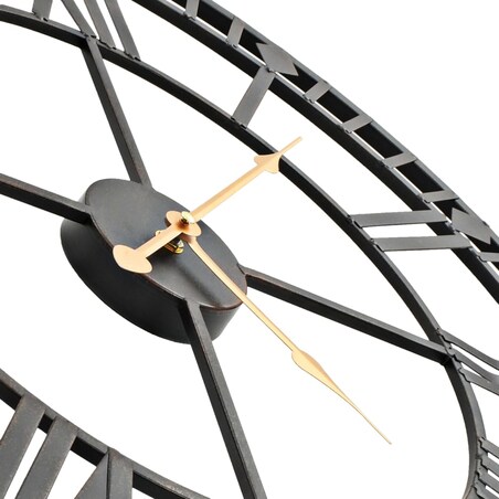 vidaXL Zegar ścienny vintage z mechanizmem kwarcowym, metal, 60cm, XXL