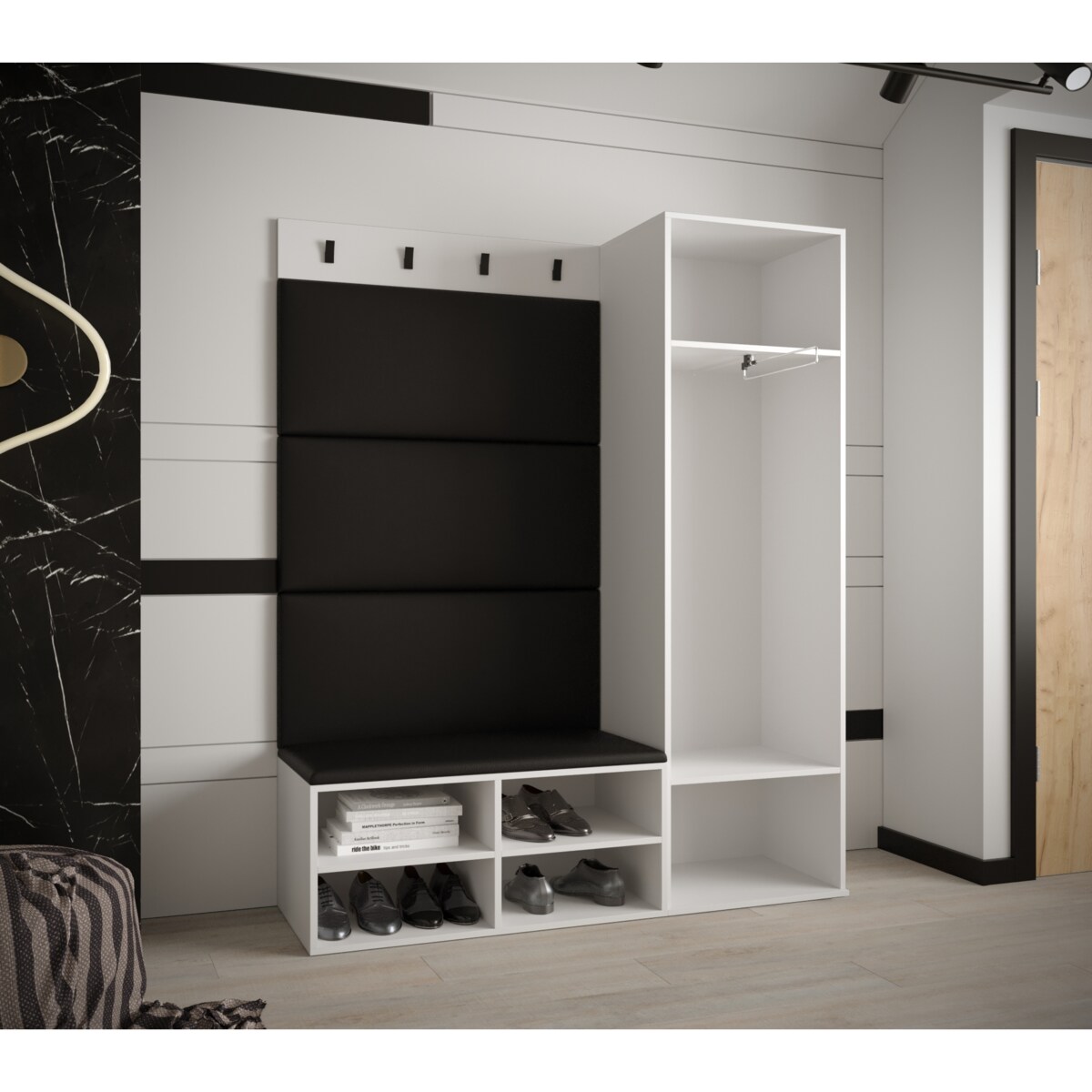 Garderoba do przedpokoju Abiks MIRO 6 biały+manila18