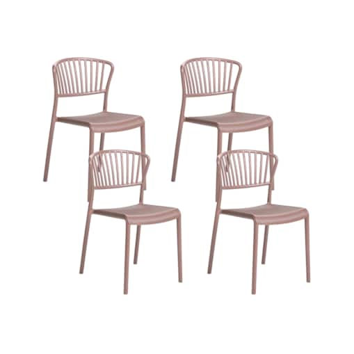 Zestaw 4 krzeseł ogrodowych GELA Brązowy