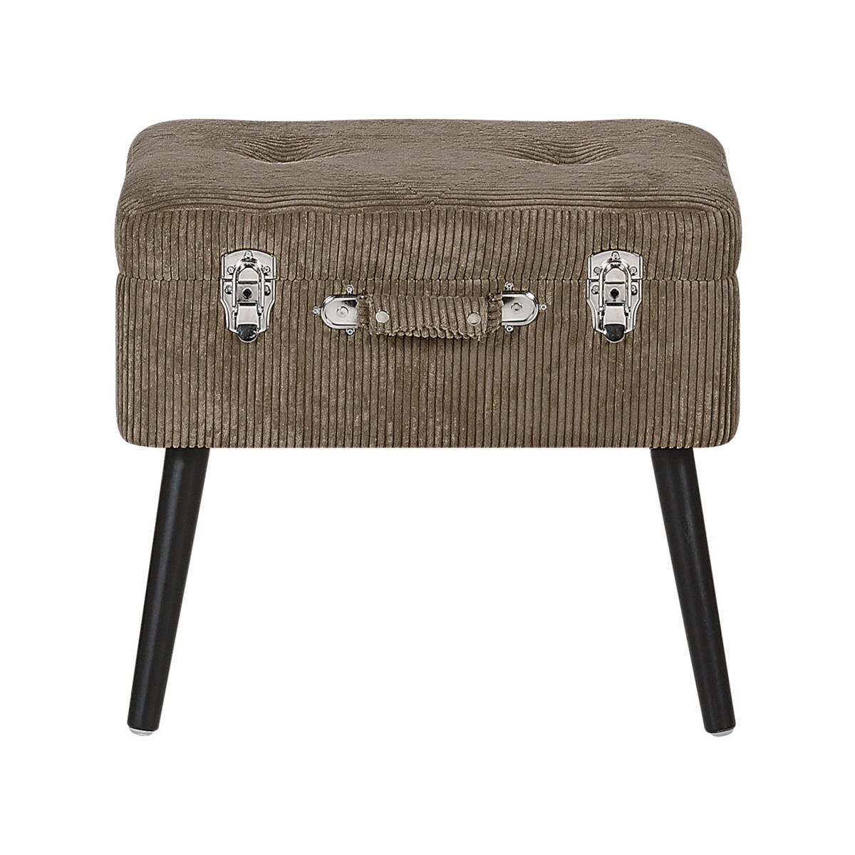 Stołek ze schowkiem sztruksowy beżowy MALLARD