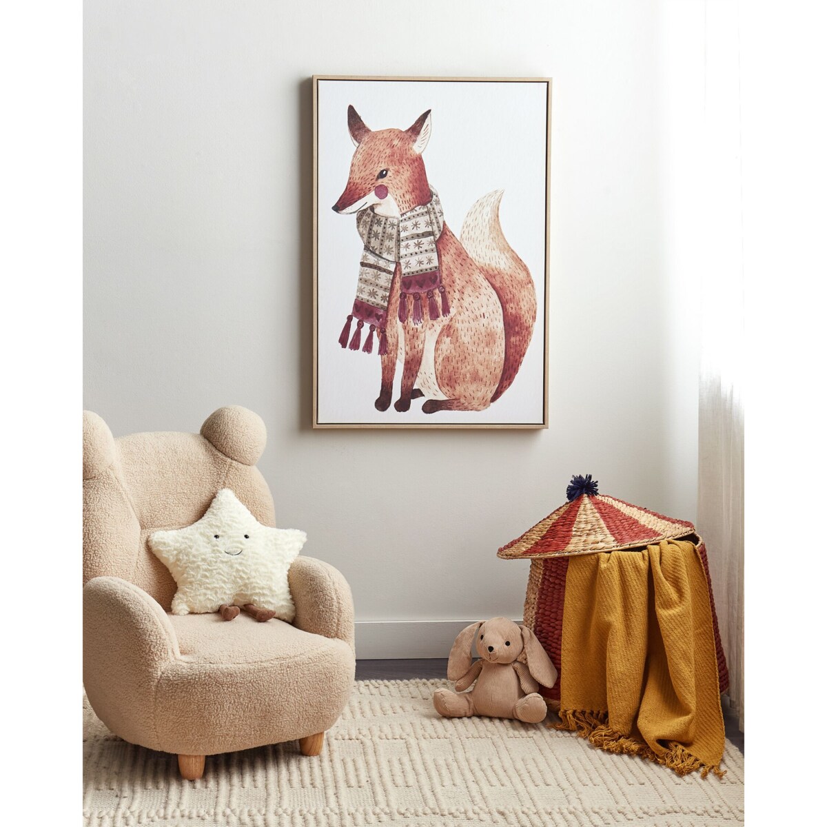 Obraz na płótnie w ramie lis 63 x 93 cm brązowy MUCCIA