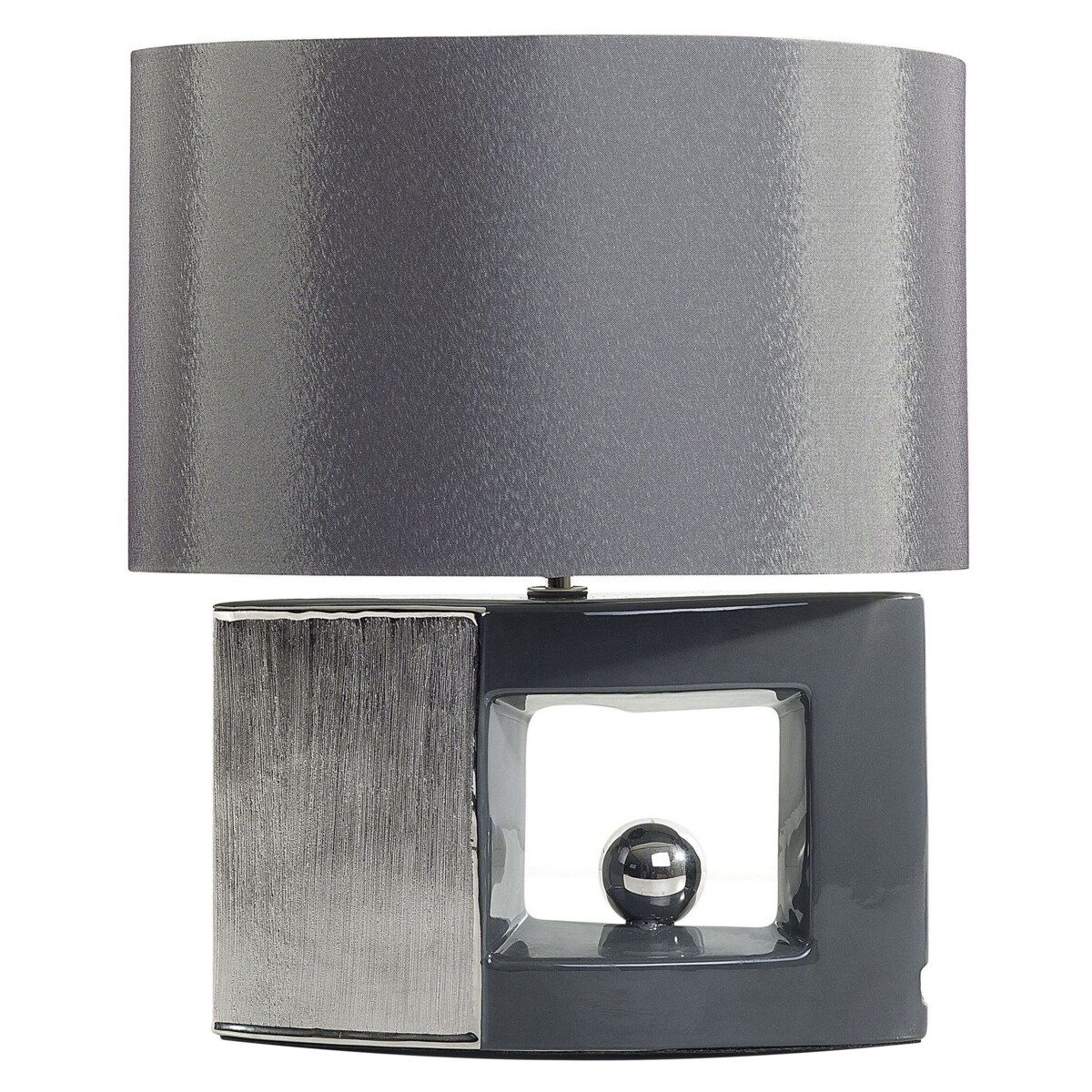 Lampka nocna porcelanowa szara DUERO