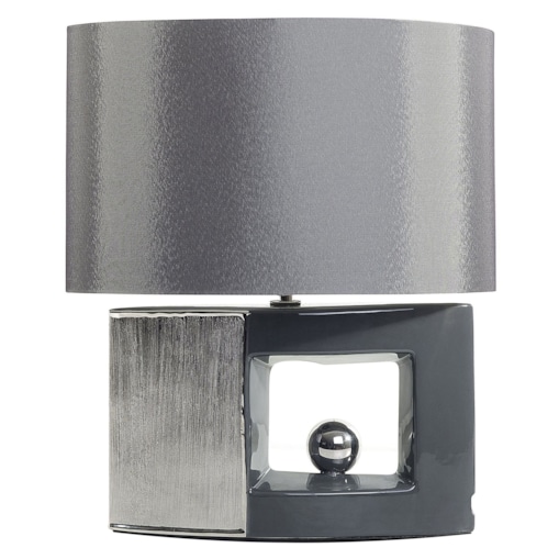 Lampka nocna porcelanowa szara DUERO