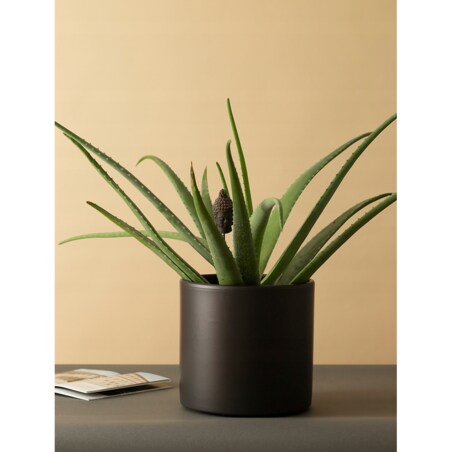 DONICZKA CZARNA CERAMICZNA DUŻA okrągła cylinder osłonka donica Maria 23cm
