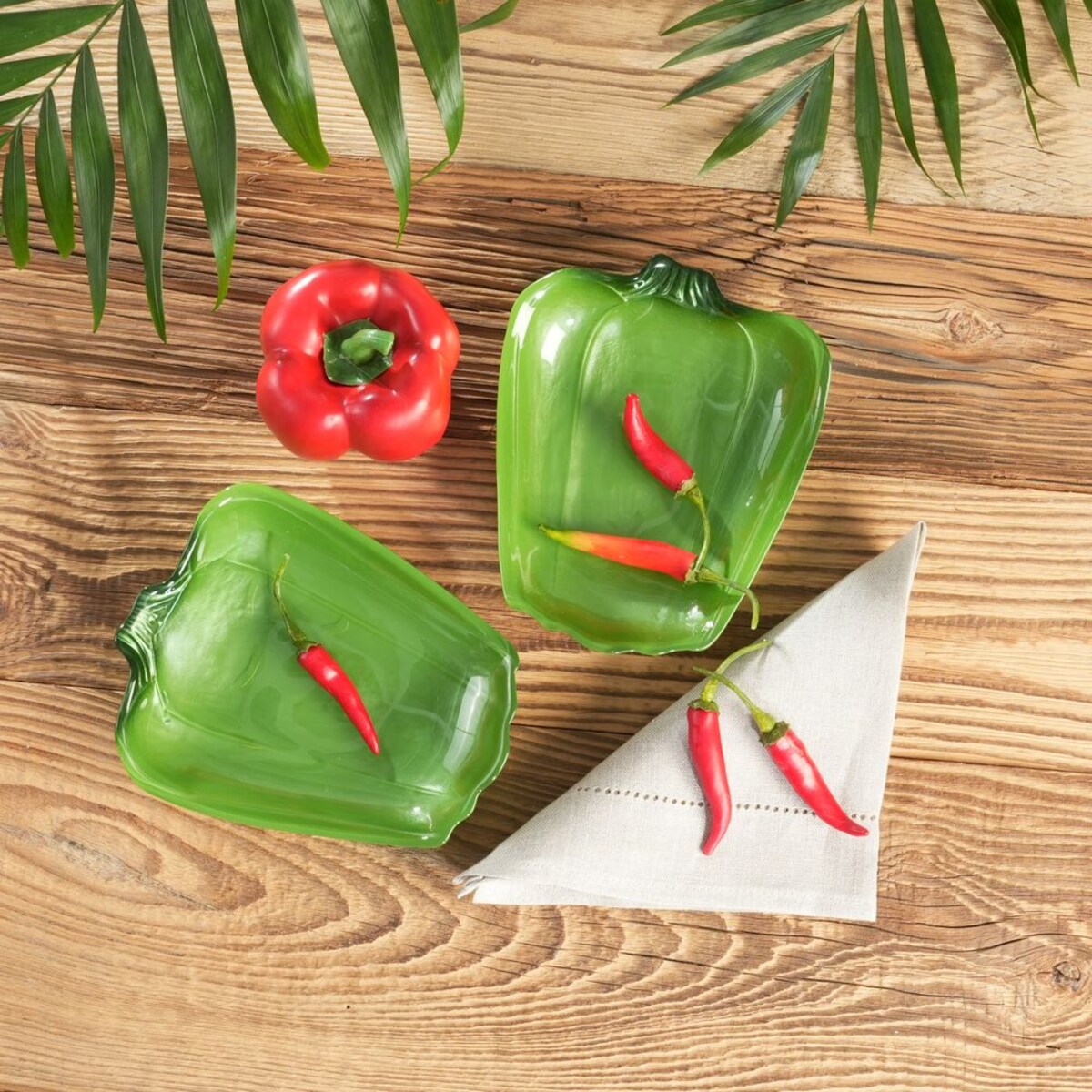 VILLA ITALIA Miseczka szklana 15 cm PAPRYKA zielona