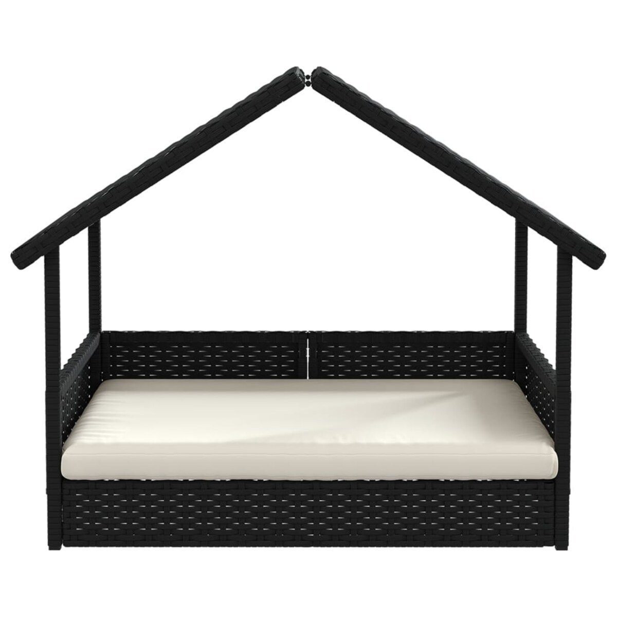 vidaXL Legowisko dla psa, z poduszką, rattan PE