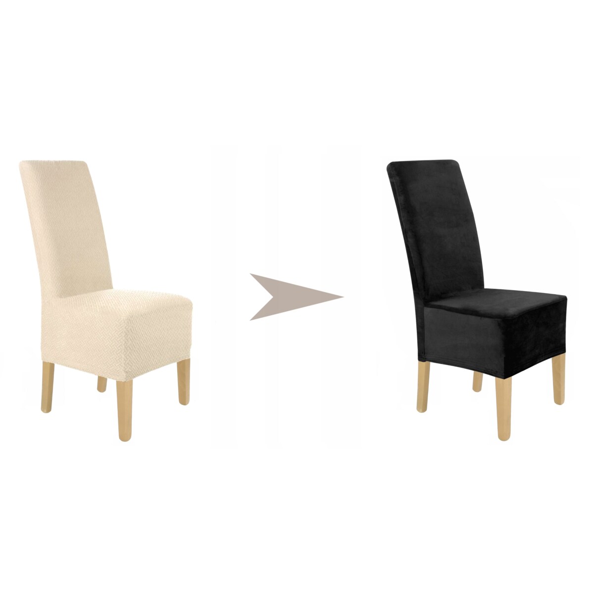 POKROWIEC NA KRZESŁO XXL CZARNY WELUR ELASTYCZNY [21RC]