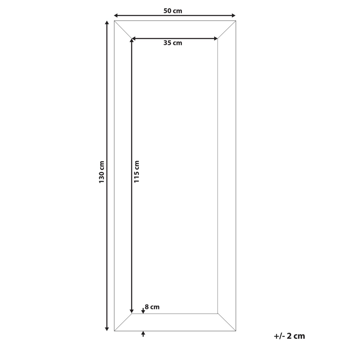 Lustro ścienne 50 x 130 cm czarne PLAISIR
