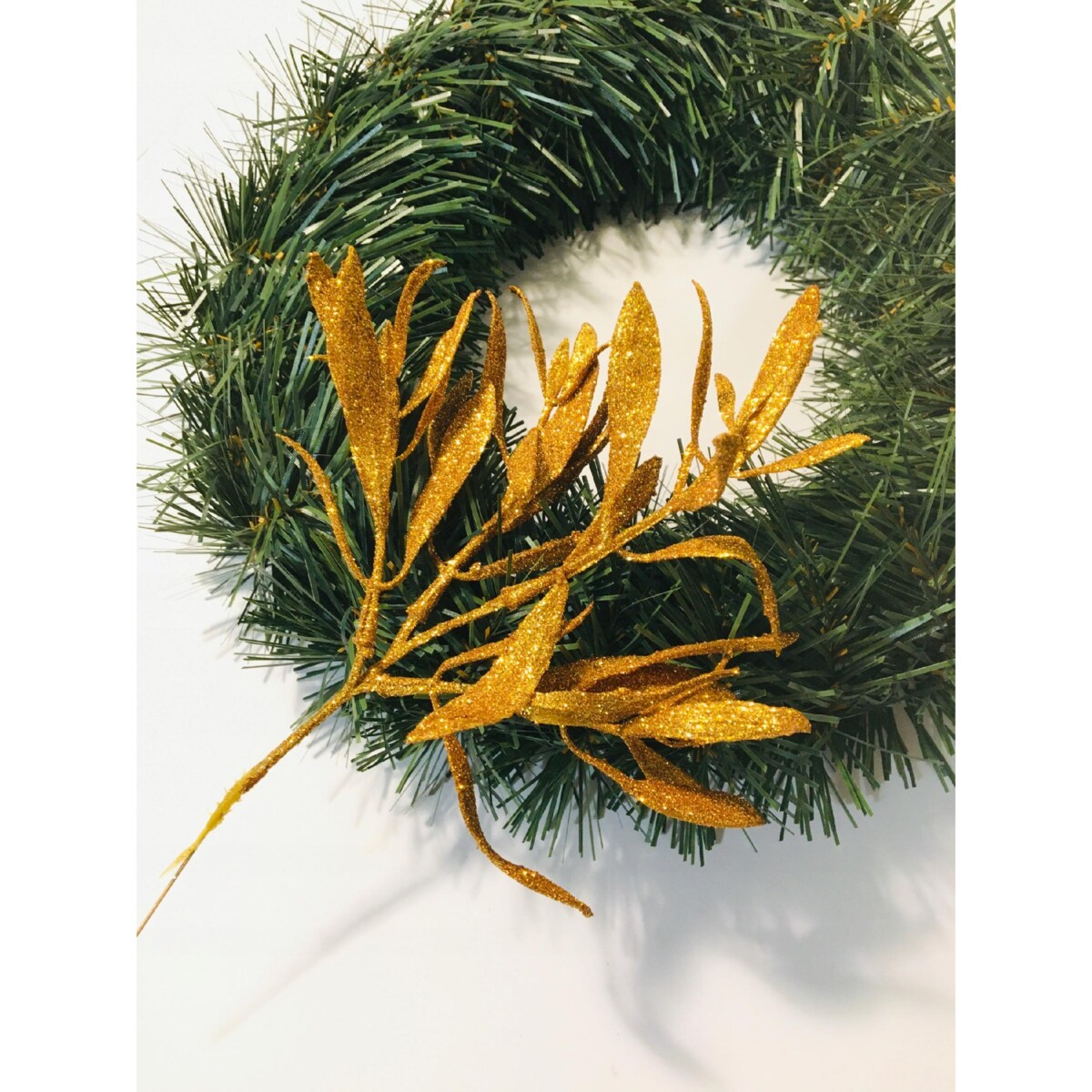 LIŚĆ brokatowy złoty GAŁĄZKA do dekorowania stroika święta choinka listki