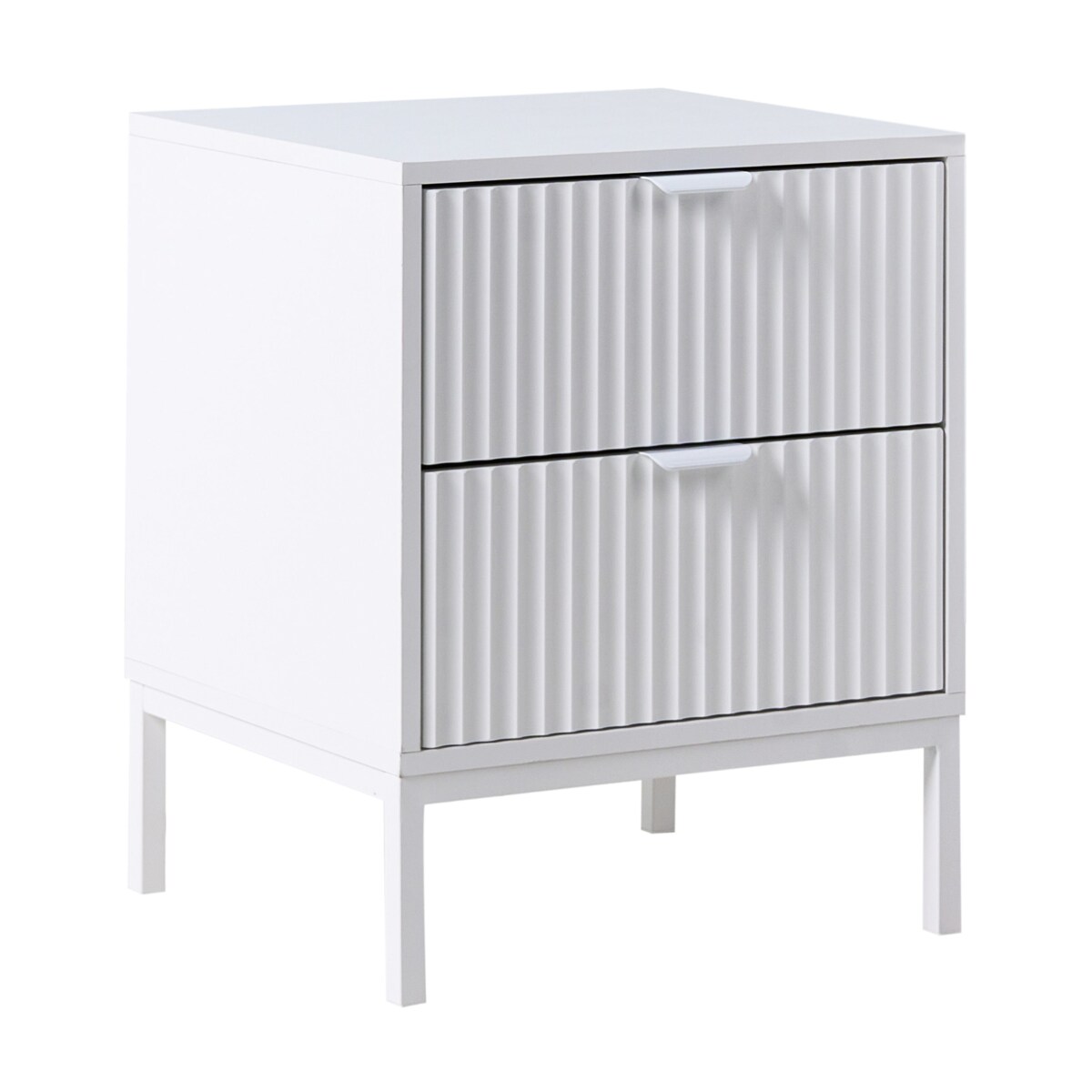 Szafka nocna 2 szuflady ADELAIDE Biały