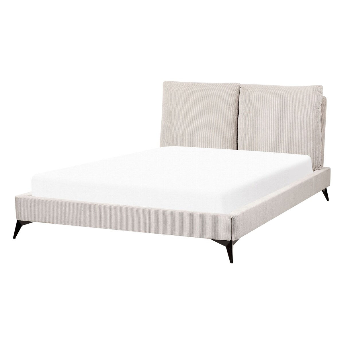 Łóżko sztruksowe140 x 200 cm jasnobeżowe MELLE