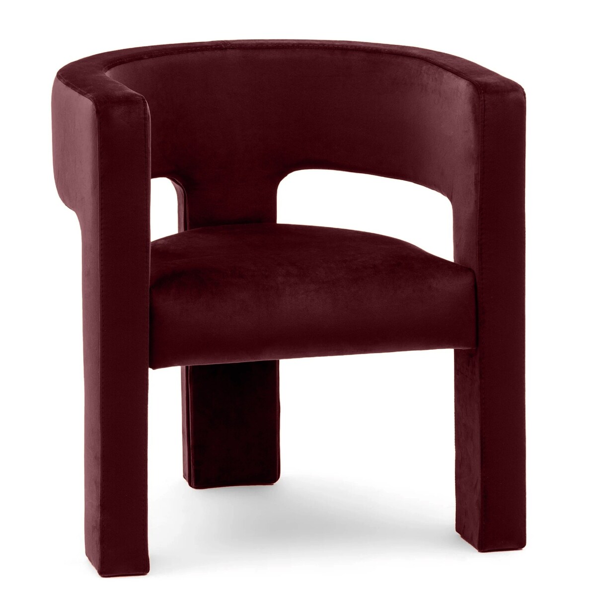 Fotel wypoczynkowy aksamitny bordowy Tiana