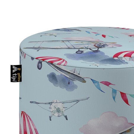 Puf Bobby, niebiesko-różowy, ø40, wys. 40 cm, Magic Collection