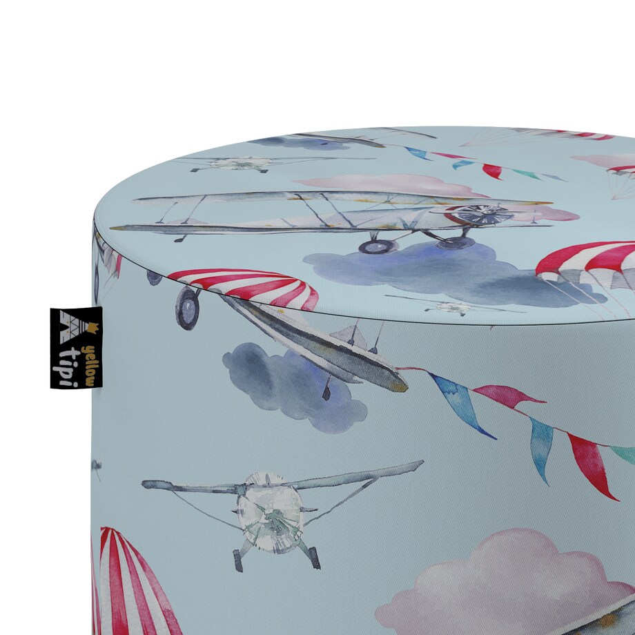 Puf Bobby, niebiesko-różowy, ø40, wys. 40 cm, Magic Collection