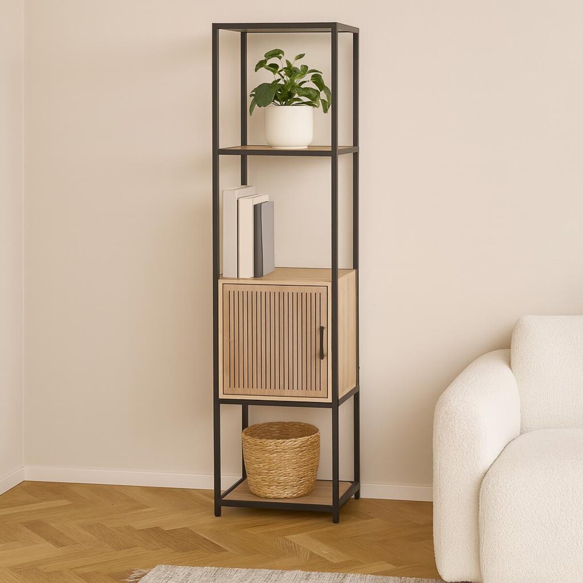 Regał biblioteczka z szafką KASTO, 43 x 33 x 153 cm