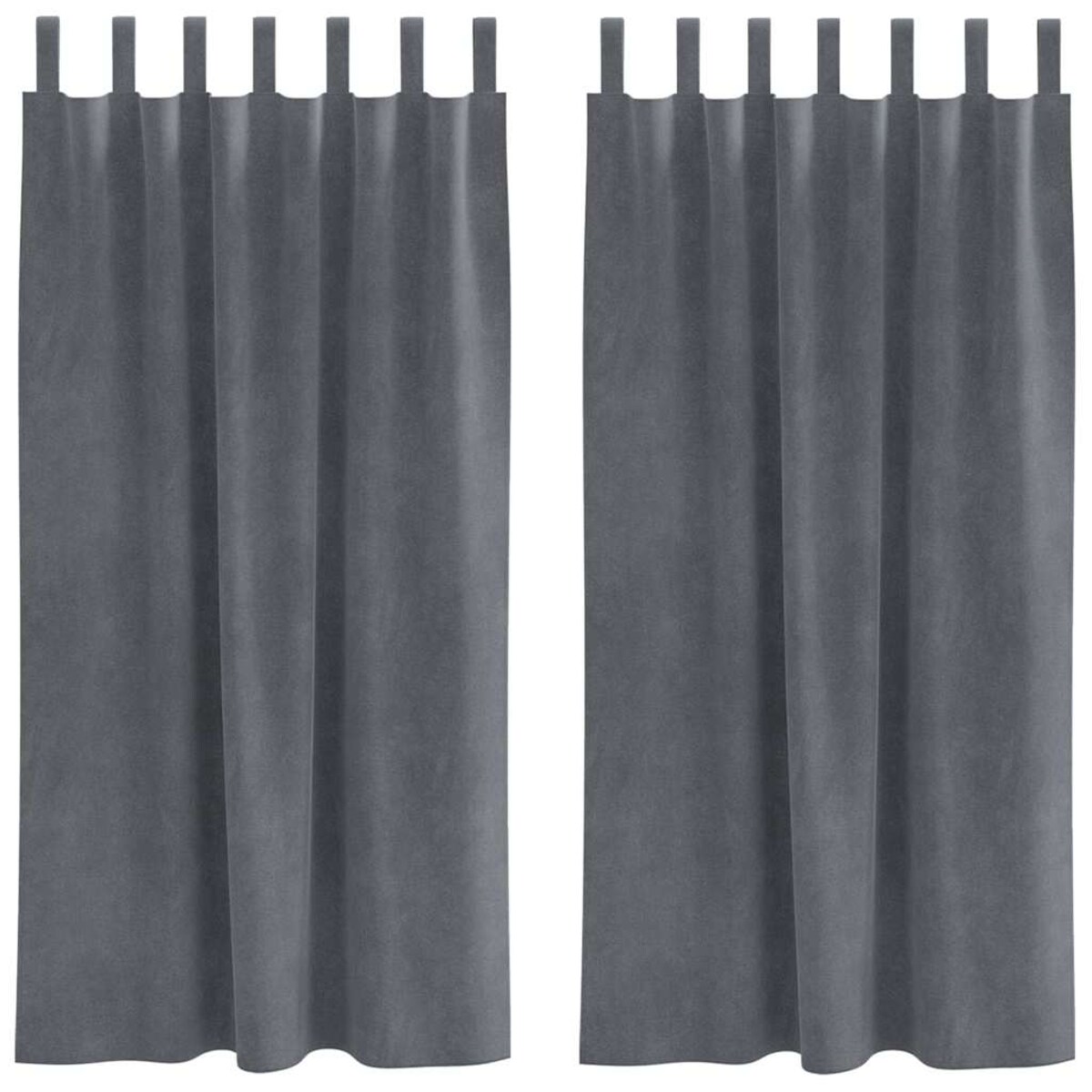 vidaXL Zasłony z zasłonami 2 pcs Jasnoszary 140 x 175 cm Aksamit