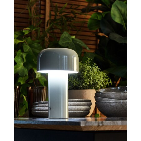 Bezprzewodowa lampa stołowa LED BESOS Ze ściemniaczem Metal Szary