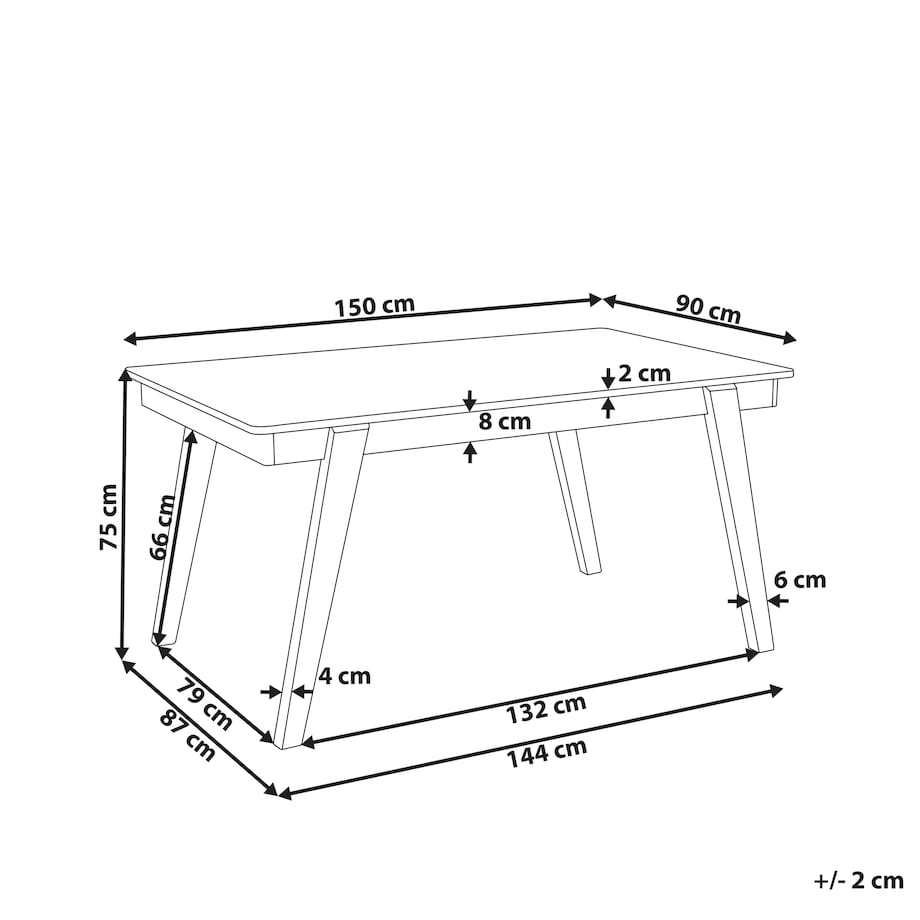 Stół do jadalni PHOLA Dąb jasny 150 cm 90 cm