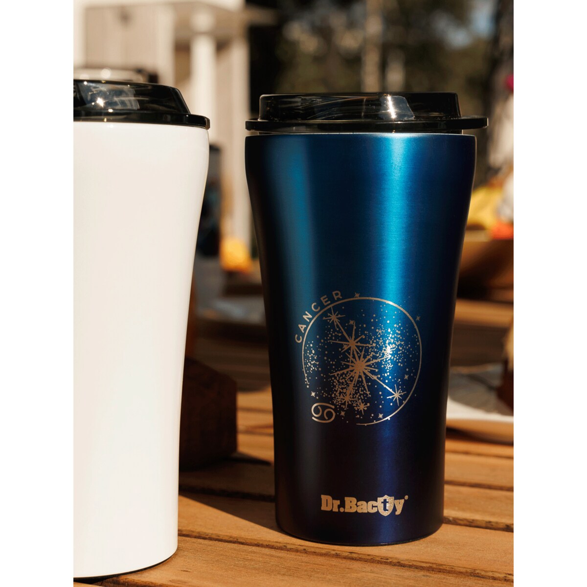 Kubek termiczny na kawę Dr.Bacty Apollo 2.0 "Rak"- 360 ml - Monaco Blue